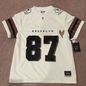 BROOKLYN CLOTH Womens Athletic Jersey Mesh V-neck  Shirt